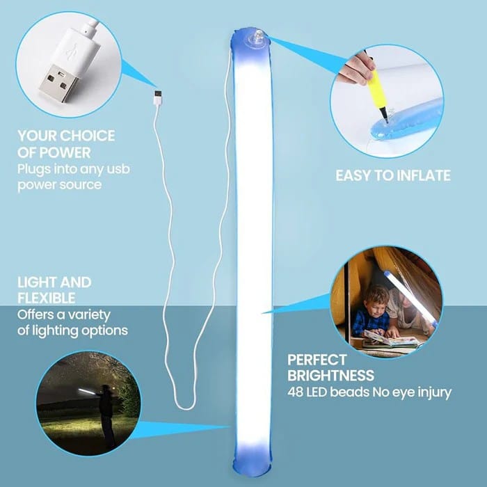 Portable Rechargeable LED Camping Light | Waterproof Outdoor Emergency Tube Lamp