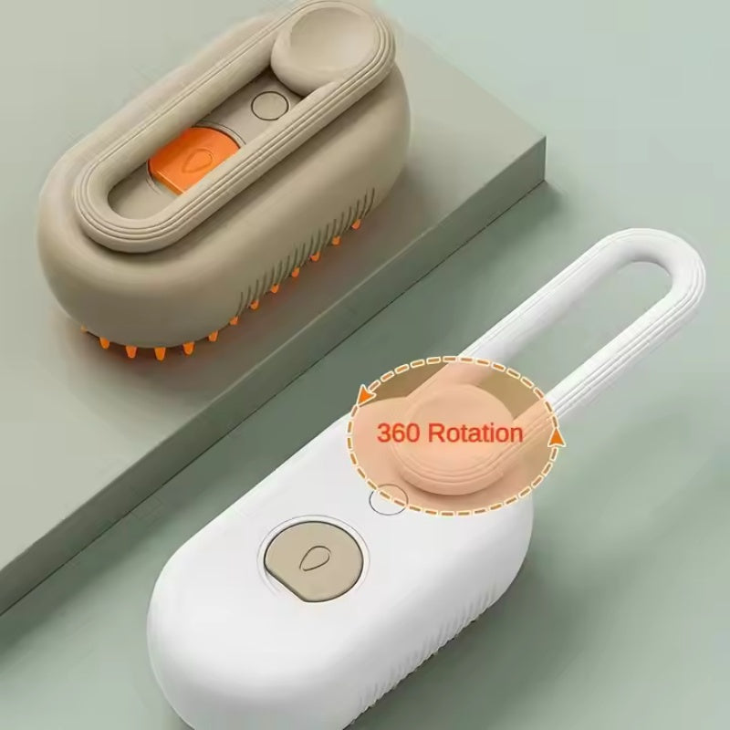 Steam Pet Brush | 3-in-1 Electric Spray Grooming & Deshedding Brush