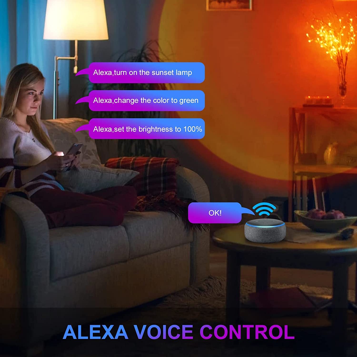Smart RGB Sunset Projection Lamp | APP & Remote Control Ambient LED Light