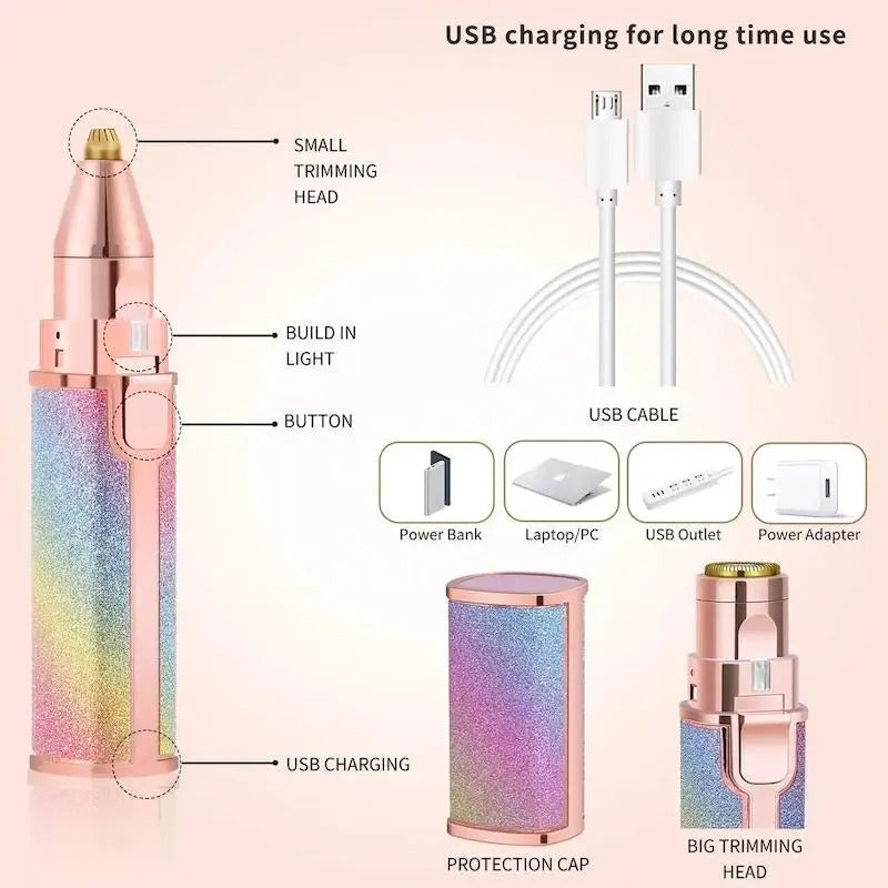 2-In-1 Rechargeable Electric Eyebrow Trimmer β Precision & Smooth Finish