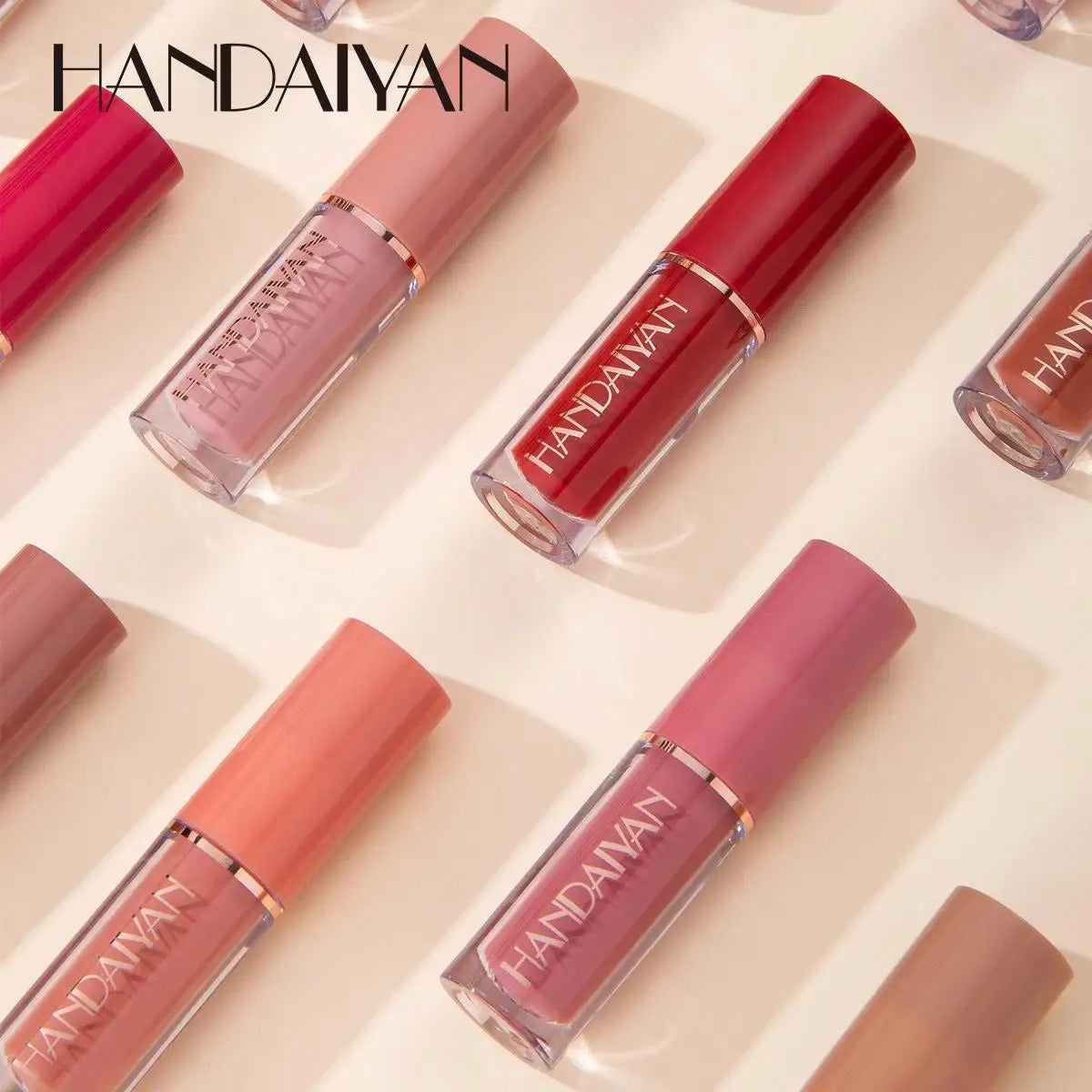 12 Colors HANDAIYAN Matte Liquid Lipstick Set – Long-Lasting Waterproof Lip Color Collection