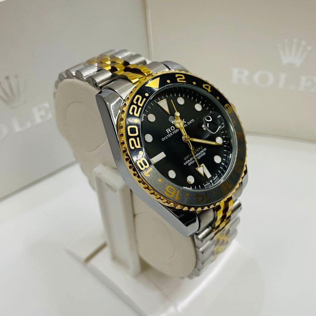 Luxury Rolex Style Watch – Golden & Silver Elegant Analog Timepiece