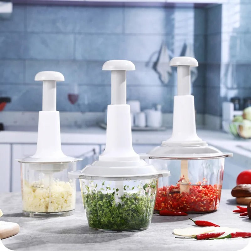 Manual Food Chopper Push – 1500ml Handheld Vegetable & Meat Chopper