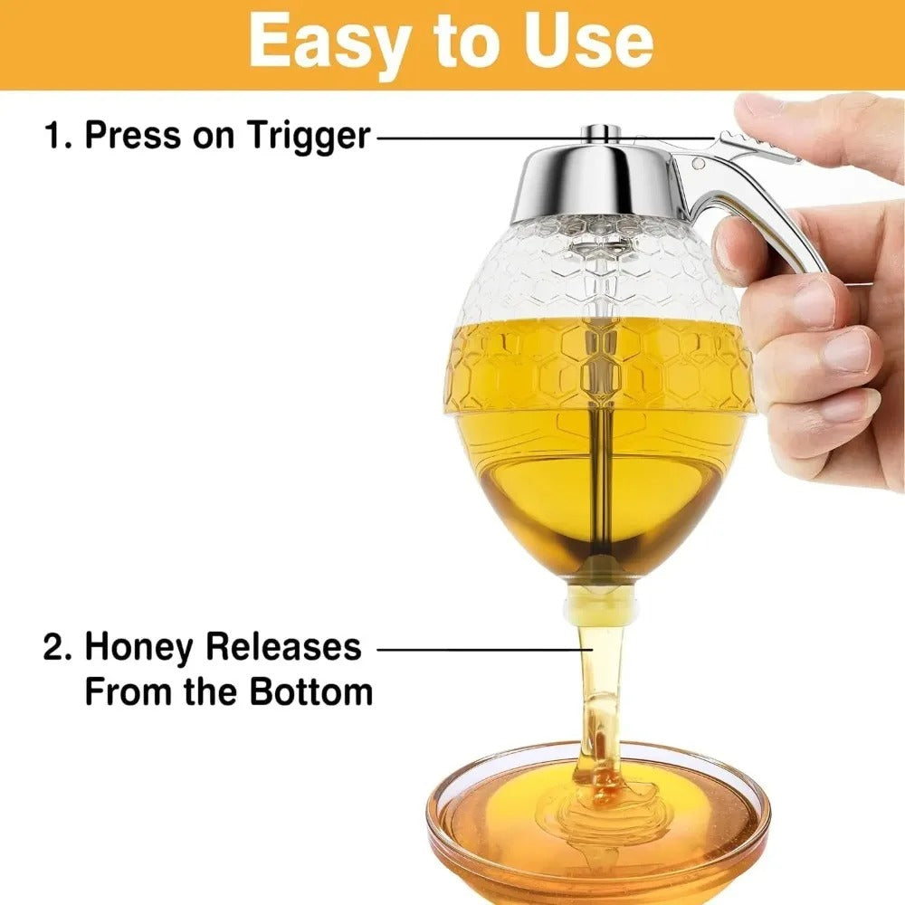 Honey Dispenser 200ML – Leak-Proof Syrup & Honey Pouring Container