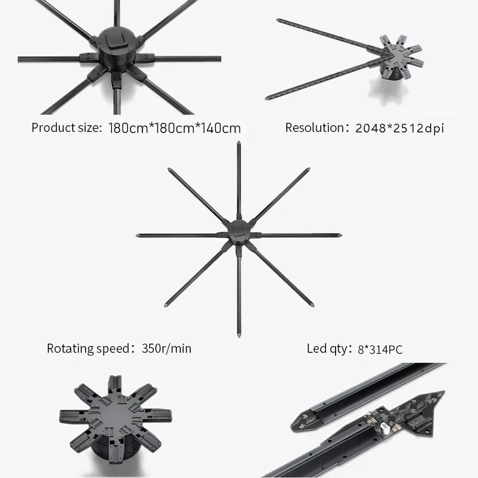 3D Hologram Fan Display | LED WiFi Advertising Projection Fan