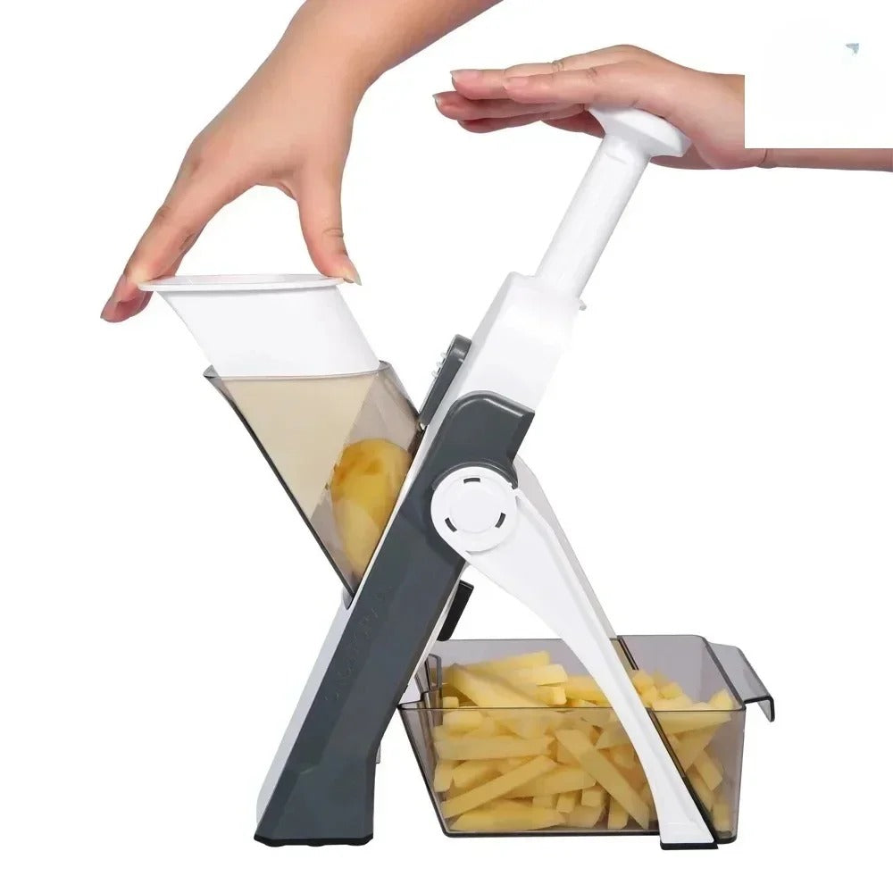 5-in-1 Safe Manual Vegetable Chopper – Multi-Function Mandoline Slicer & Dicer